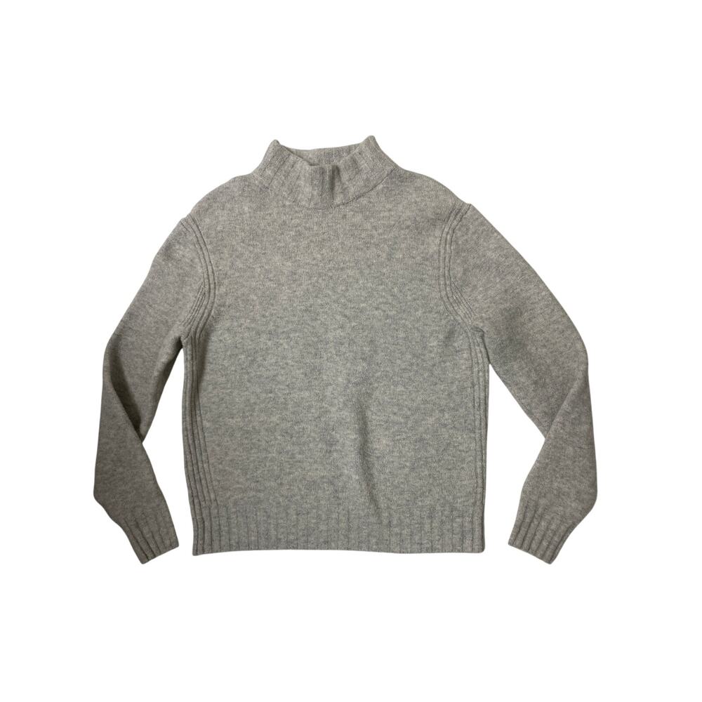 J Crew Point Sur sweater women’s XL gray mock neck wool alpaca cozy minimalist